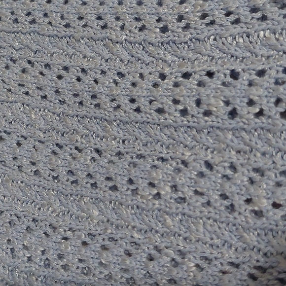 Frye baby blue knitted button up pointell top - Picture 7 of 10